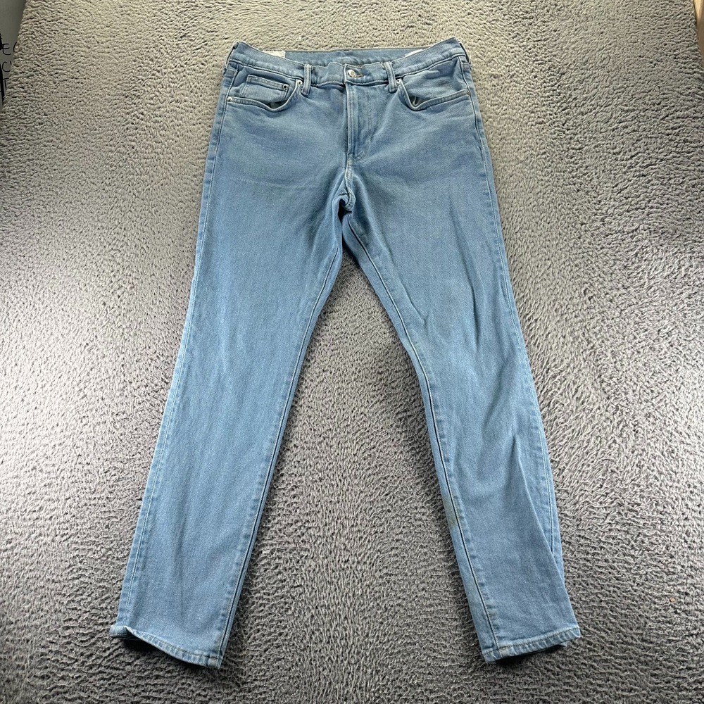 H&M Jeans Mens 32x30 Blue Cotton Denim Skinny‎ Leg Light Wash Travel Workwear